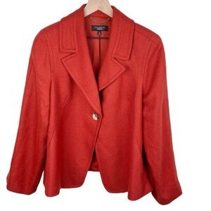 Talbots wool blend blazer woman’s 14 burnt orange single button